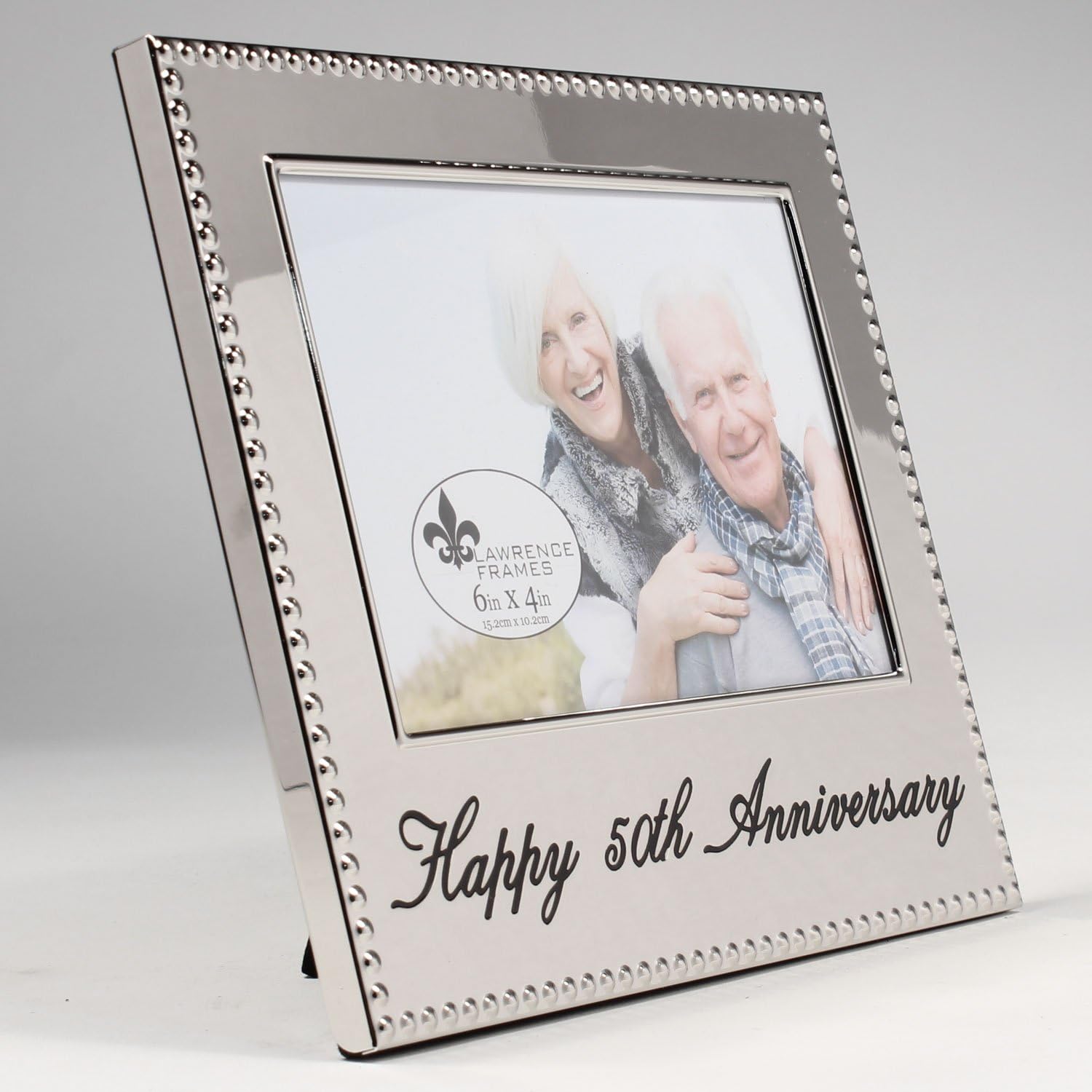 Lawrence Frames 4x6 Happy 50th Anniversary Picture Frame Silver