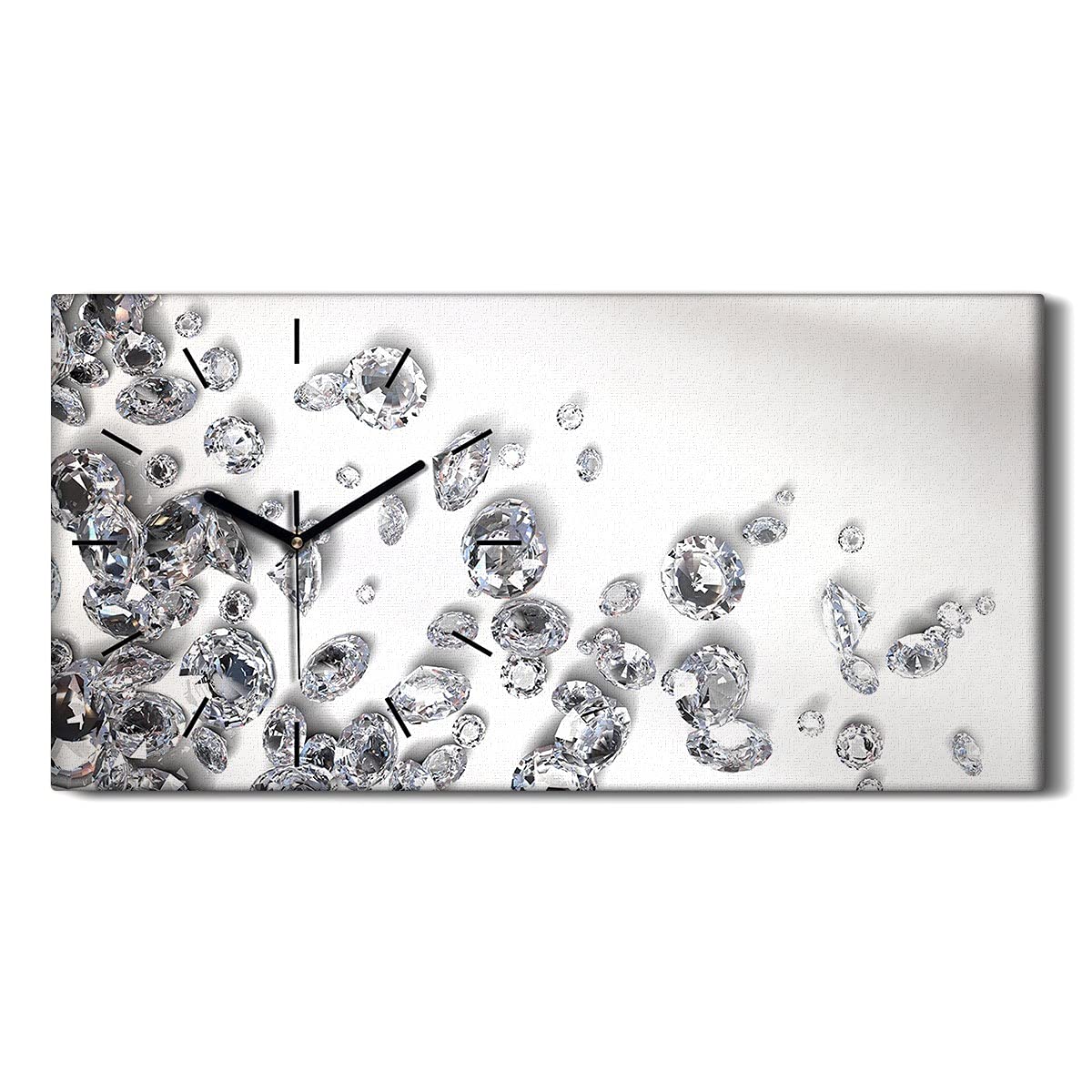 Horloge sur Toile 60x30cm Coloray avec Mains Noires pour Salon