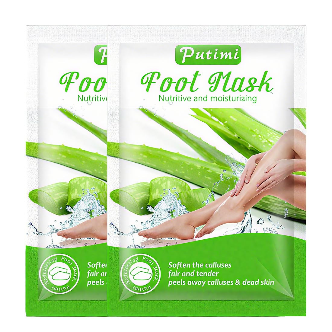 2 Paires Masque Pied, Peeling Pied, Masque Pieds Peeling Exfoliant, Callus Peeling Pieds, Masque Exfoliant Pied Pour Enlever Les Callosités, Aloe Vera