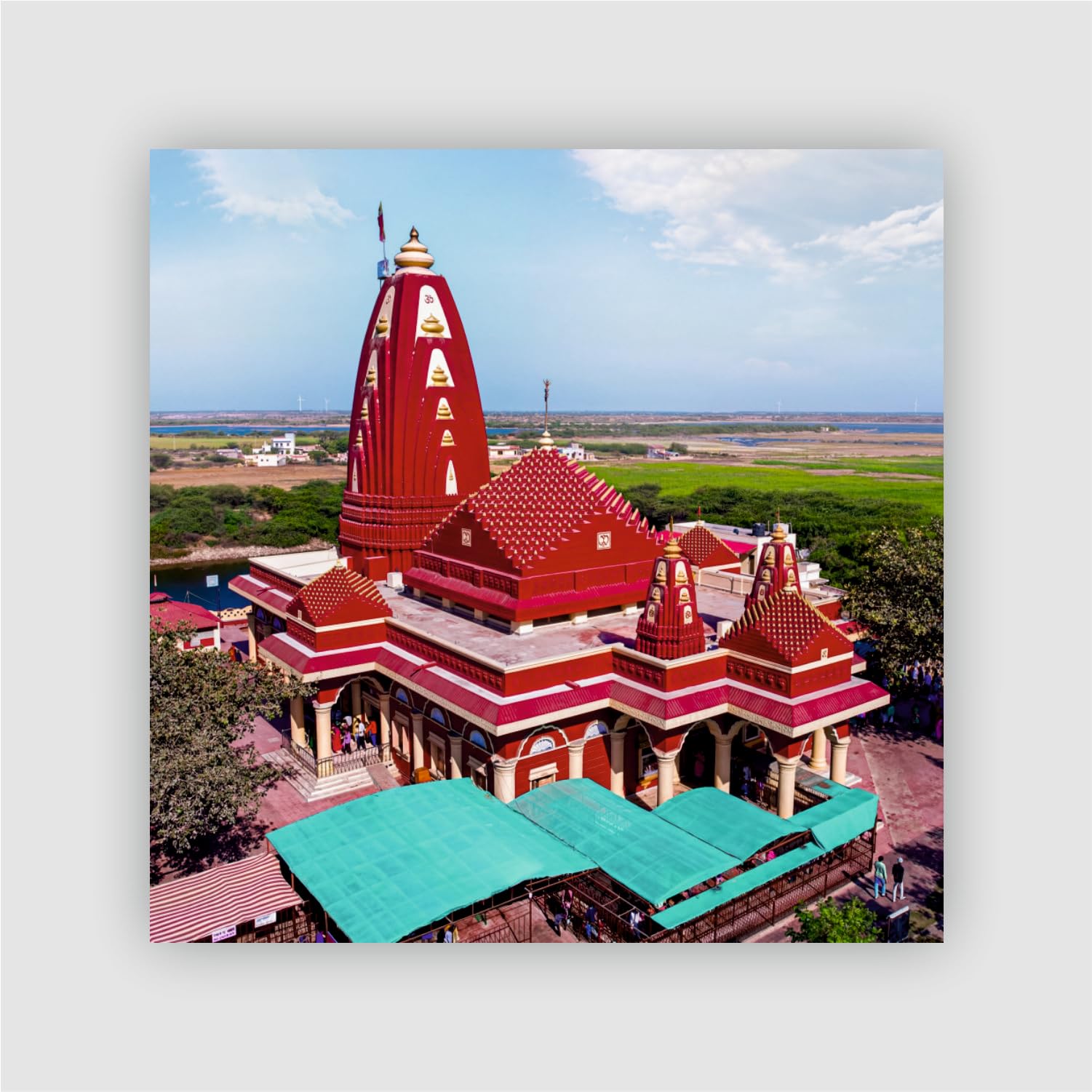 smaran nageshwar temple temple jyotirlinga fridge magnet for kitchen decor | ancient carved temple wooden magnetic souvenir | spiritual hindu decorative gift for home puja room & travel