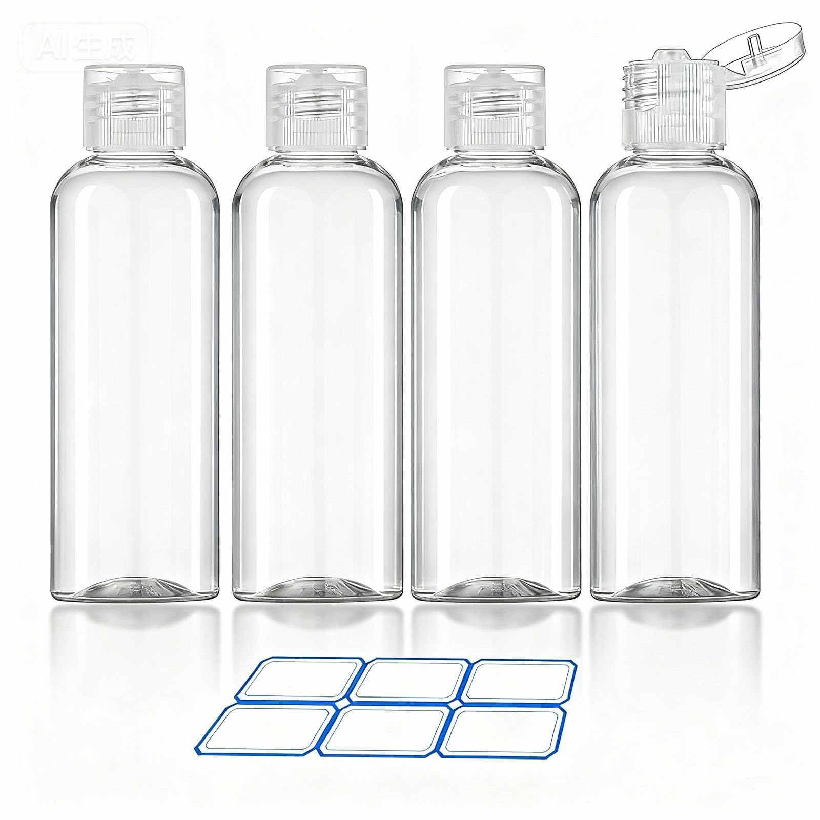 DTDNZKN 4 Pack 3.4 Oz (100ml) TSA Approved Travel Bottles for Toiletries, Leak Proof Plastic Travel Essentials Accessories
