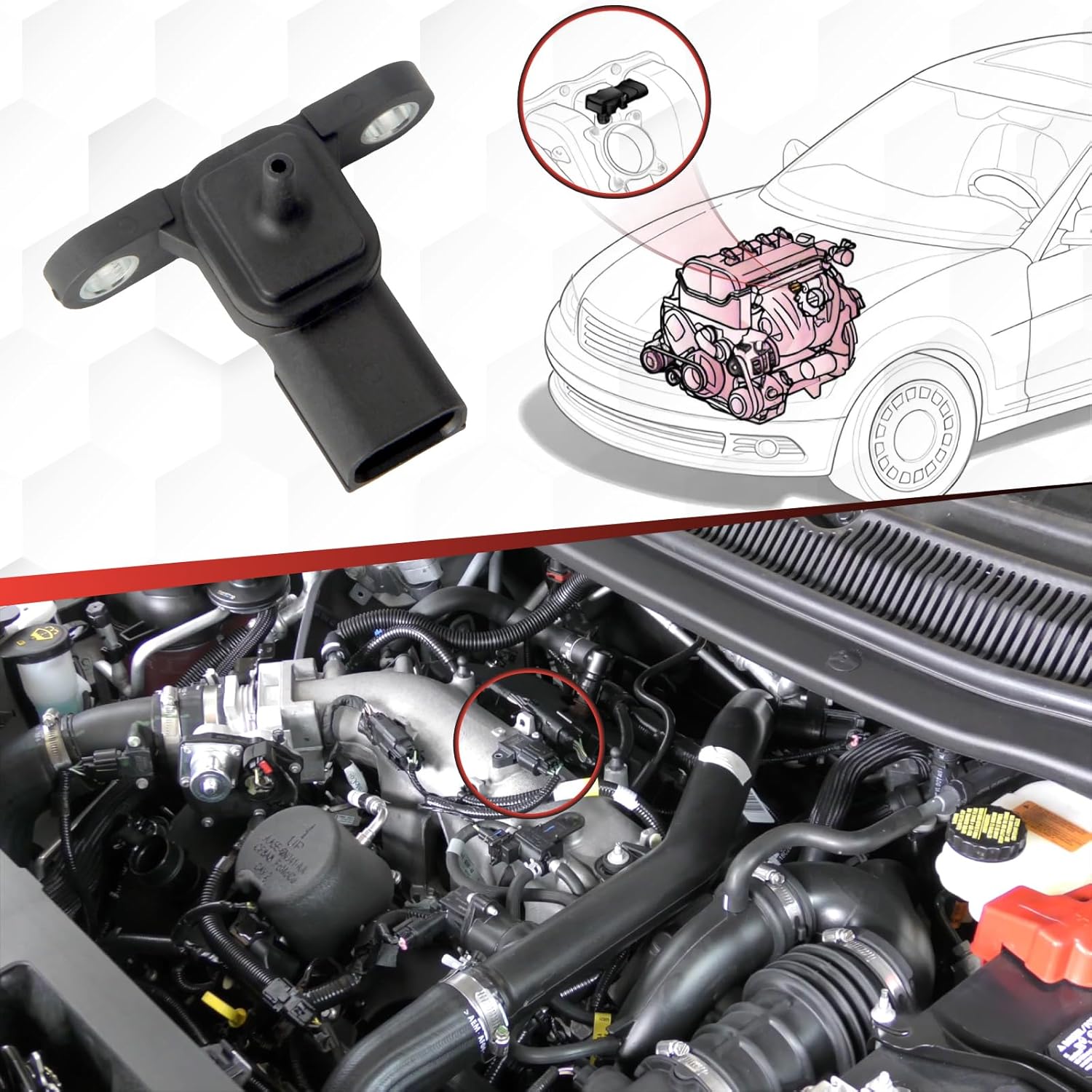 89421-33010 Manifold Absolute Pressure Sensor Compatible with Avalon Camry Corolla Corolla Cross Highlander RAV4 RAV4 Prime Sienna Venza
