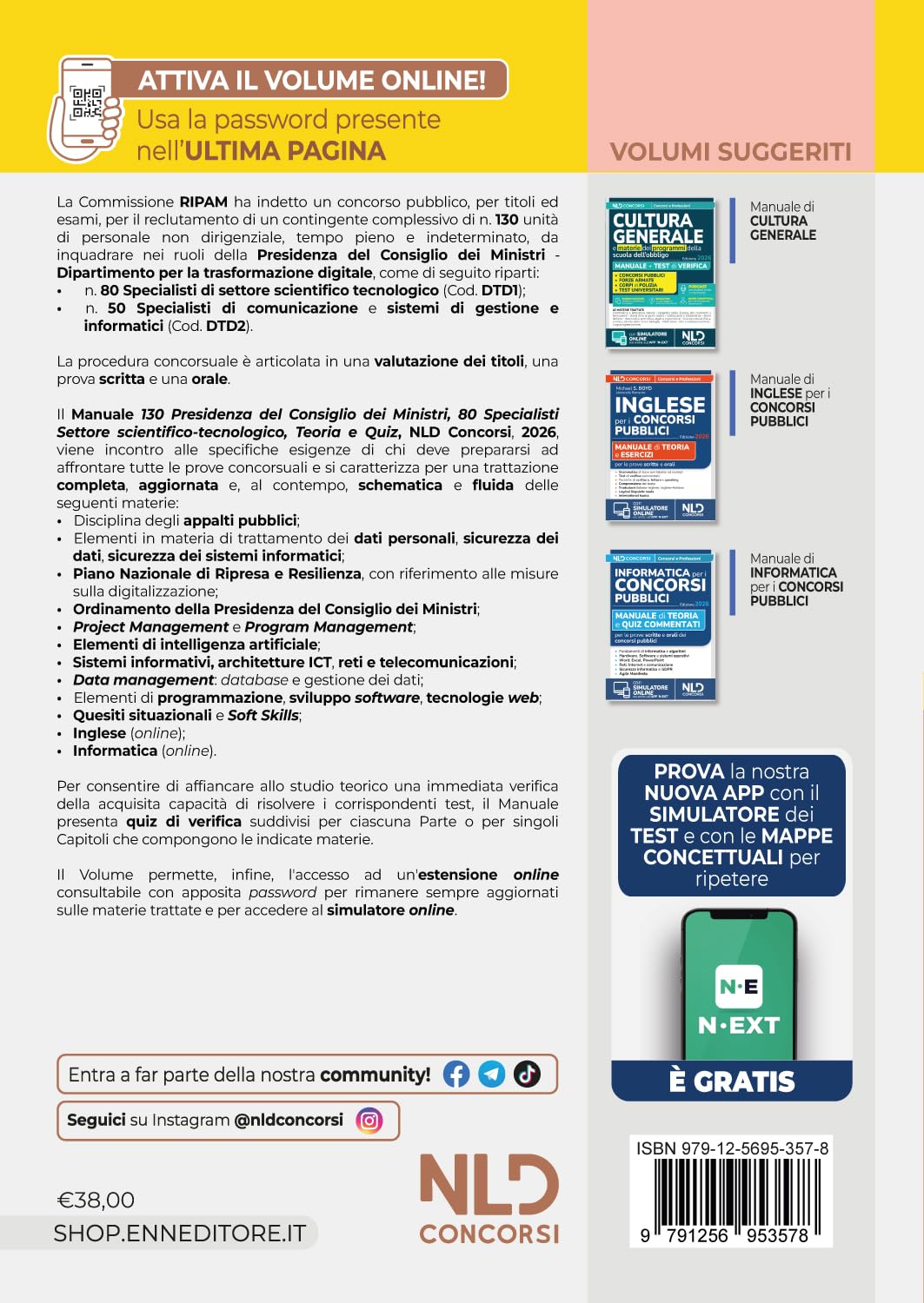 Concorso Ripam Presidenza del consiglio dei Ministri 130 posti 80 specialisti settore scientifico. Manuale di teoria e quiz per tutte le prove. Con espansione online. Con software di simulazione