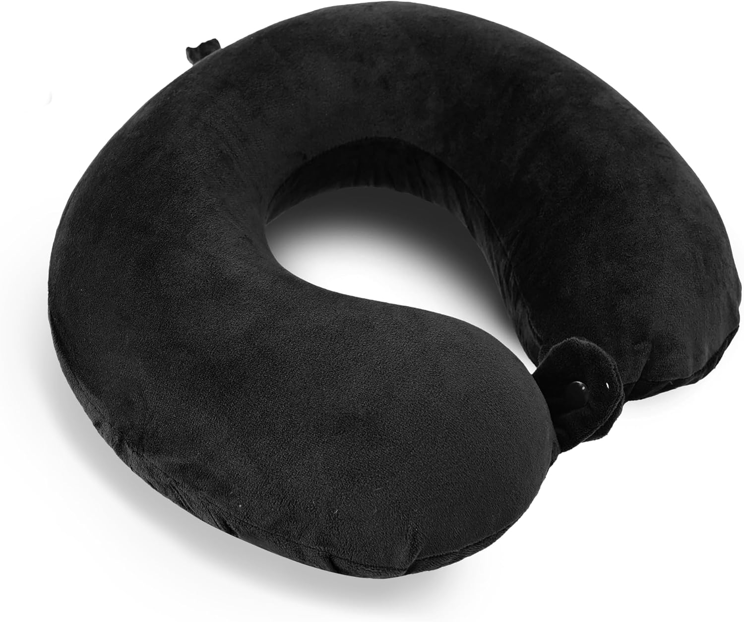 LUGG Memory Foam Travel Pillow – Ergonomic Neck Support, Portable and Lightweight, Ideal for Flights and Road Trips (Black) – 35 x 30 x 10cm
