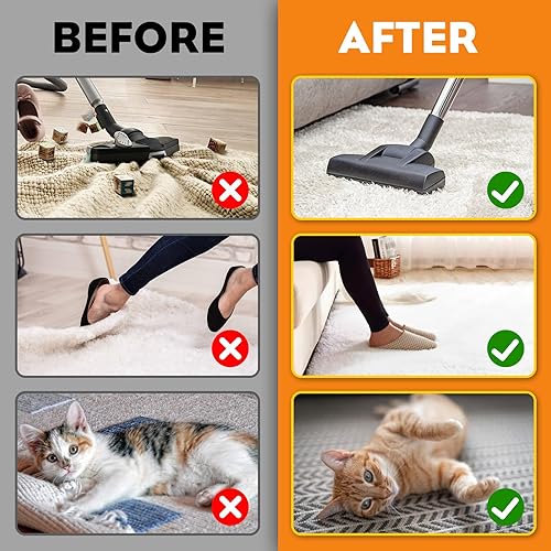 Miniatura 2 de Rug Gripper - Agarre antideslizante para alfombras de madera y azulejos, cinta adhesiva de doble cara que evita deslizamientos y movimiento,