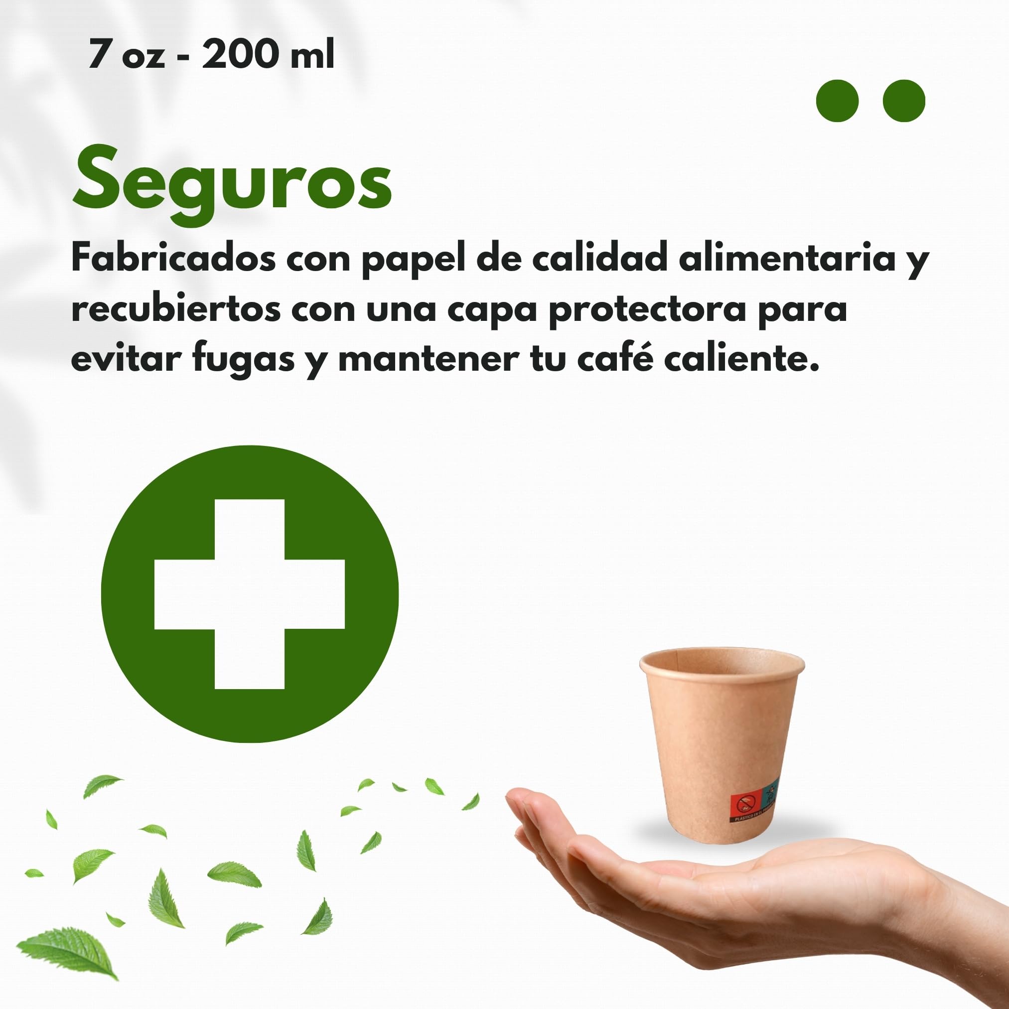 Vasos Desechables de Café Para Llevar - Vasos Cartón para Servir el Café, el Té, Bebidas Calientes y Frías (7 oz - 200 ml, Kraft) - Caja de 1.000 vasos