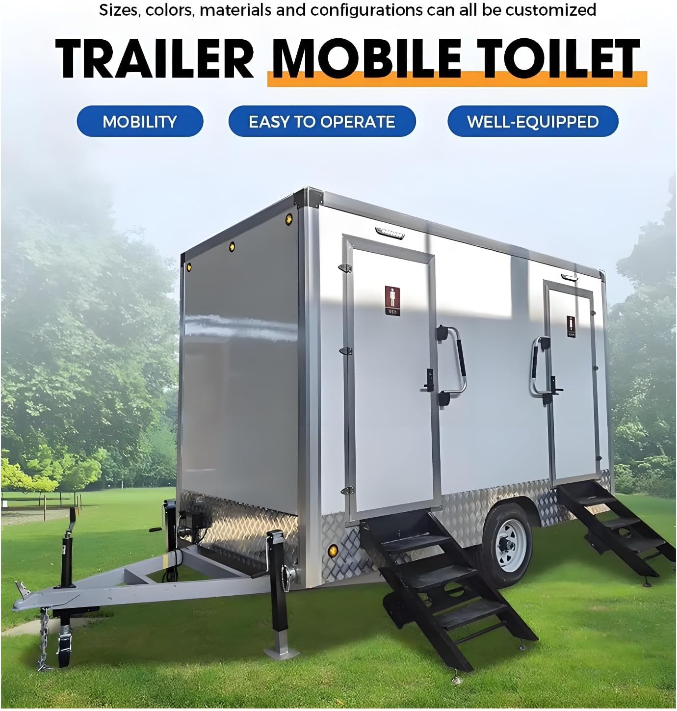 Luxury Portable Restroom Trailer With Shower For Outdoor Weddings Private Events Premium Comfort Mobile Design Functional Interior Space