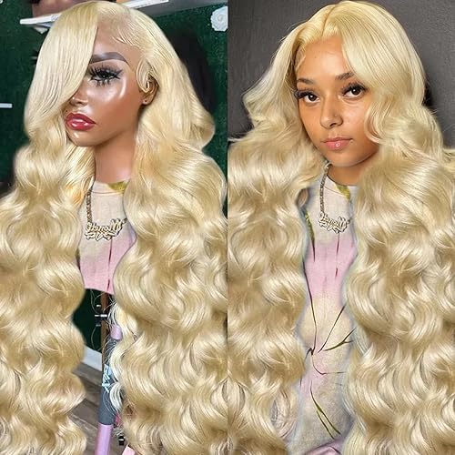 PERISMODA 10A 613 Body Wave T Part Wig Human Hair 180% Density Lace Frontal Glueless Wigs for Women Human Hair Pre Plucked Bleached Knots With Baby Hair Brazilian Virgin 30 Inch