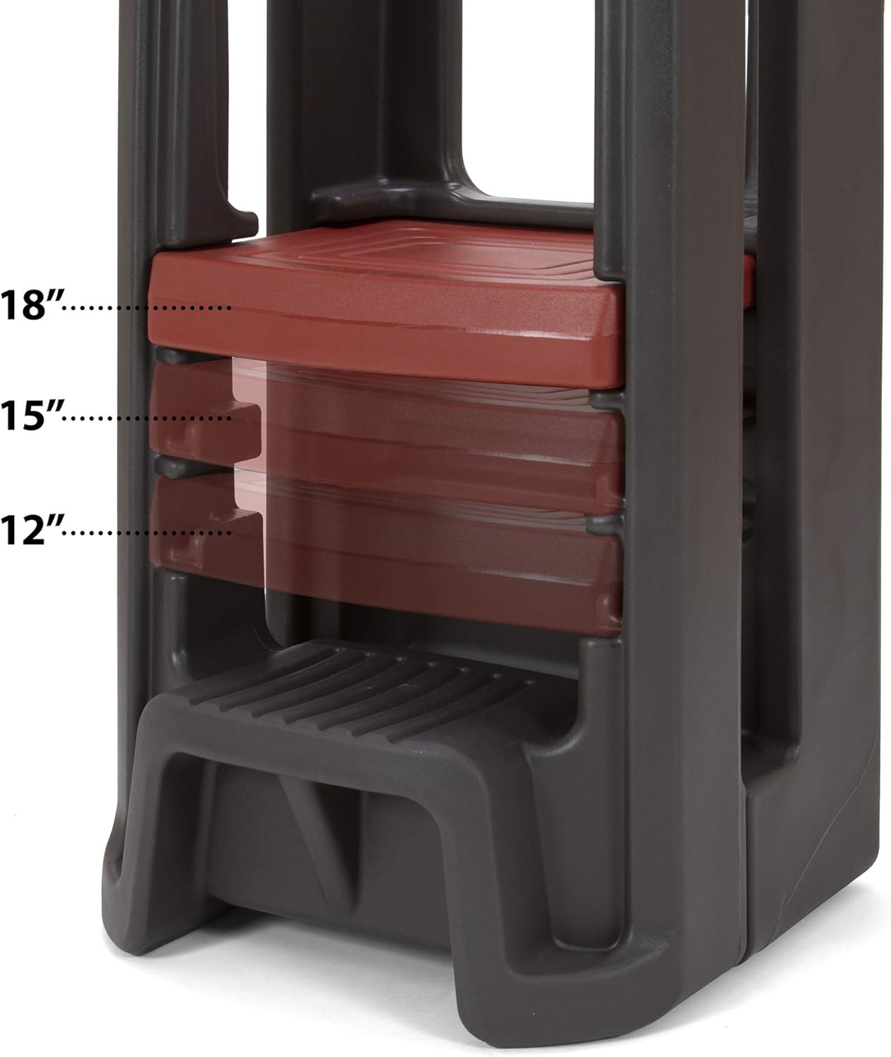 Simplay3 Toddler Tower Childrens Step Stool with Three Adjustable Heights (Espresso Brown) : Baby