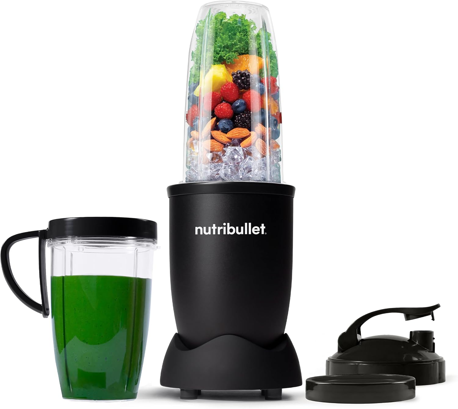 Pro Personal Blender, Shakes, Smoothies, Food Prep, and Frozen Blending, 32 Ounce Cup, 24 Ounce Cup, Flip-top Travel Lid, 900 Watt, Matte Black, NB9-0901AK