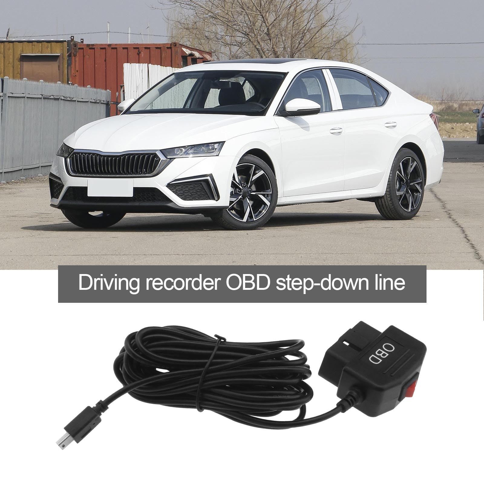 Kabel zasilający OBD Mini USB OBD2 kabel zasilający adapter Hardwire kabel ładowarki 24 godziny nadzoru z przyciskiem przełącznika trybu do kamery samochodowej 3,5 metra