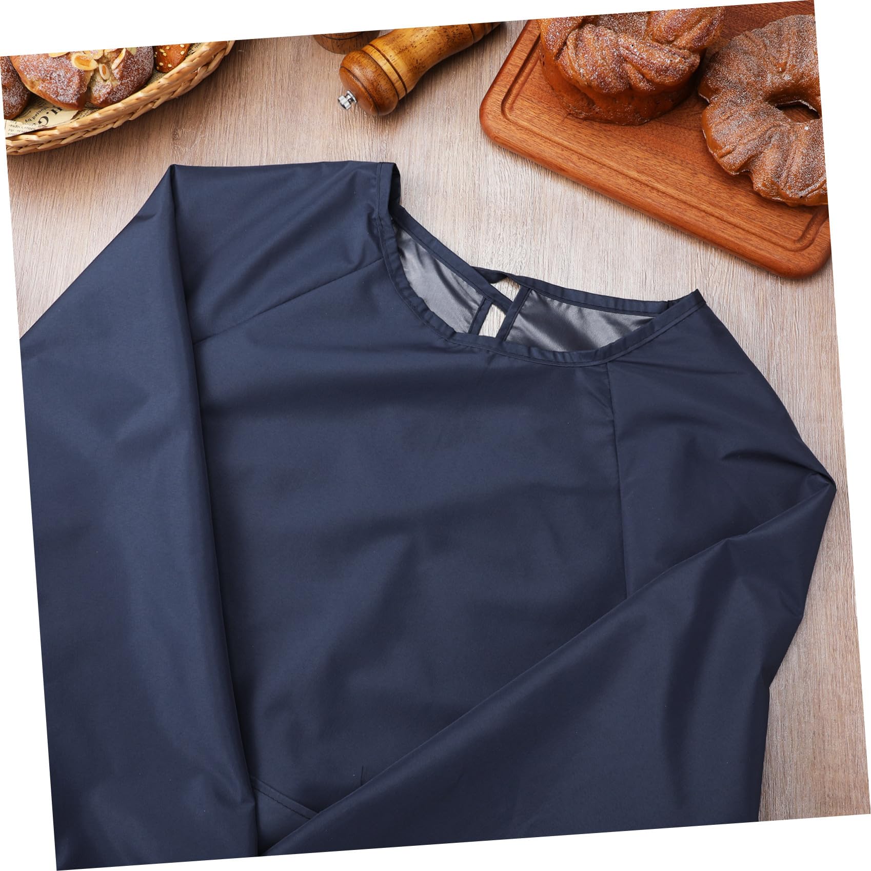 Blouse de Travail en Tissu Résistant à L'huile Imperméable Femme à Manches Longues avec Poches Tablier la Cuisine Adulte pour Vaisselle et Nettoyage Vaisselle et Nettoyage