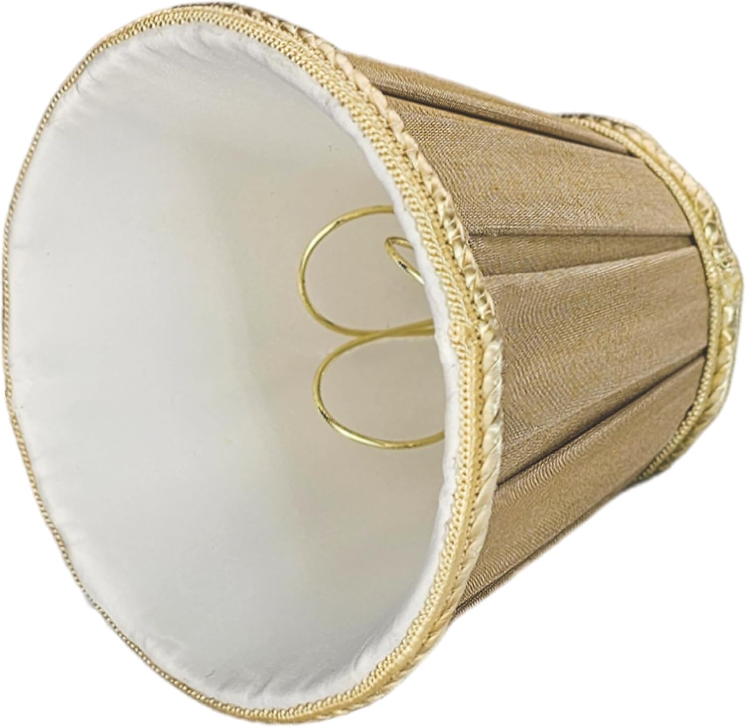Royal Designs, Inc. CS-404AGL-6 Empire English Box Pleat Chandelier Shade with Decorative Trim, 3 x 5 x 4.5, Antique Gold, 6-Pack