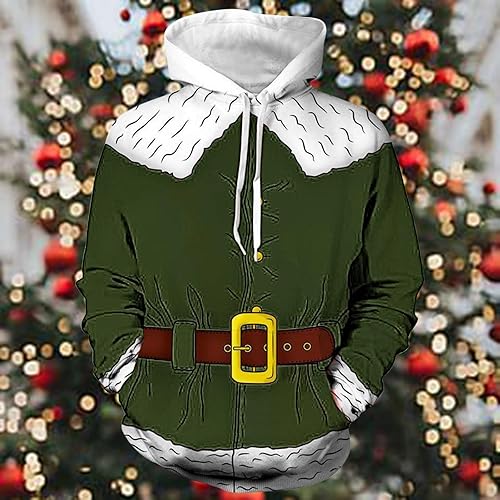 Miniatura 2 de Muscularfit Sudaderas feas de Navidad para hombre, 2023, para invierno, otoño, moda, manga larga, con estampado divertido, camisas de Navidad