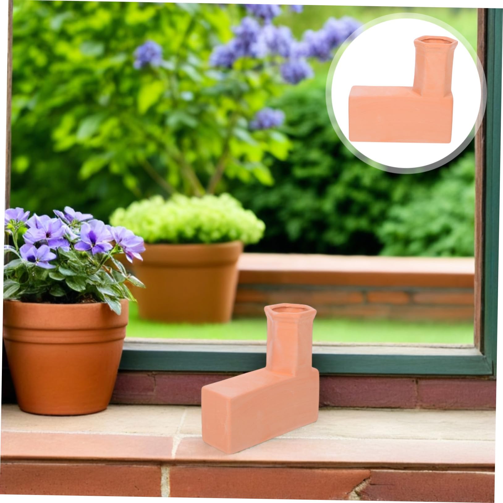 Picchetti Autoirriganti per Piante, 1 Coppia, Terracotta Marrone | Controllo Preciso Dell’acqua, per Spazi Verdi Interni ed Esterni, Aiuta a Mantenere L’umidità del Suolo