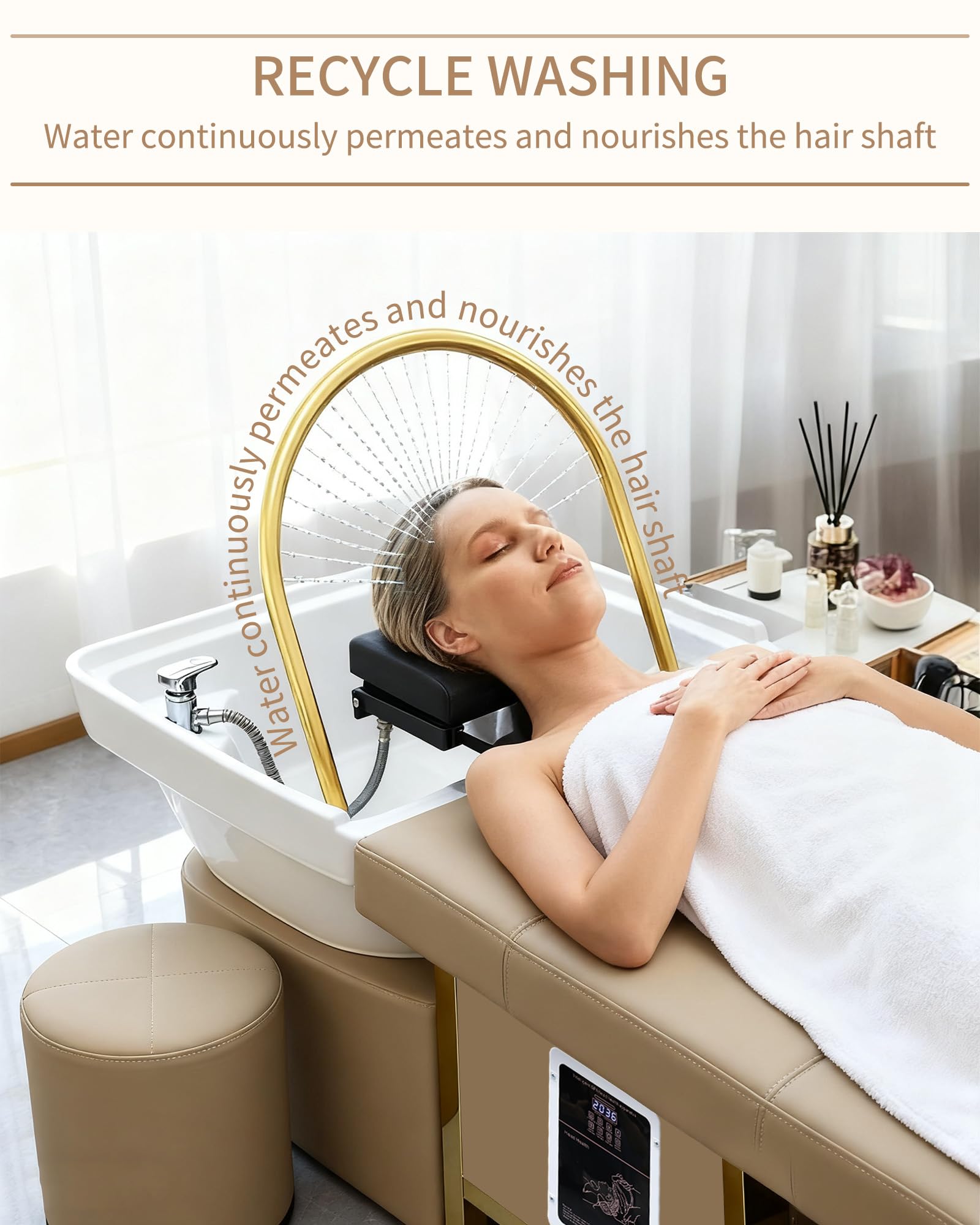 Kopf-Spa-Liege mit Wasserzirkulation für Friseursalons und Schönheitssalons