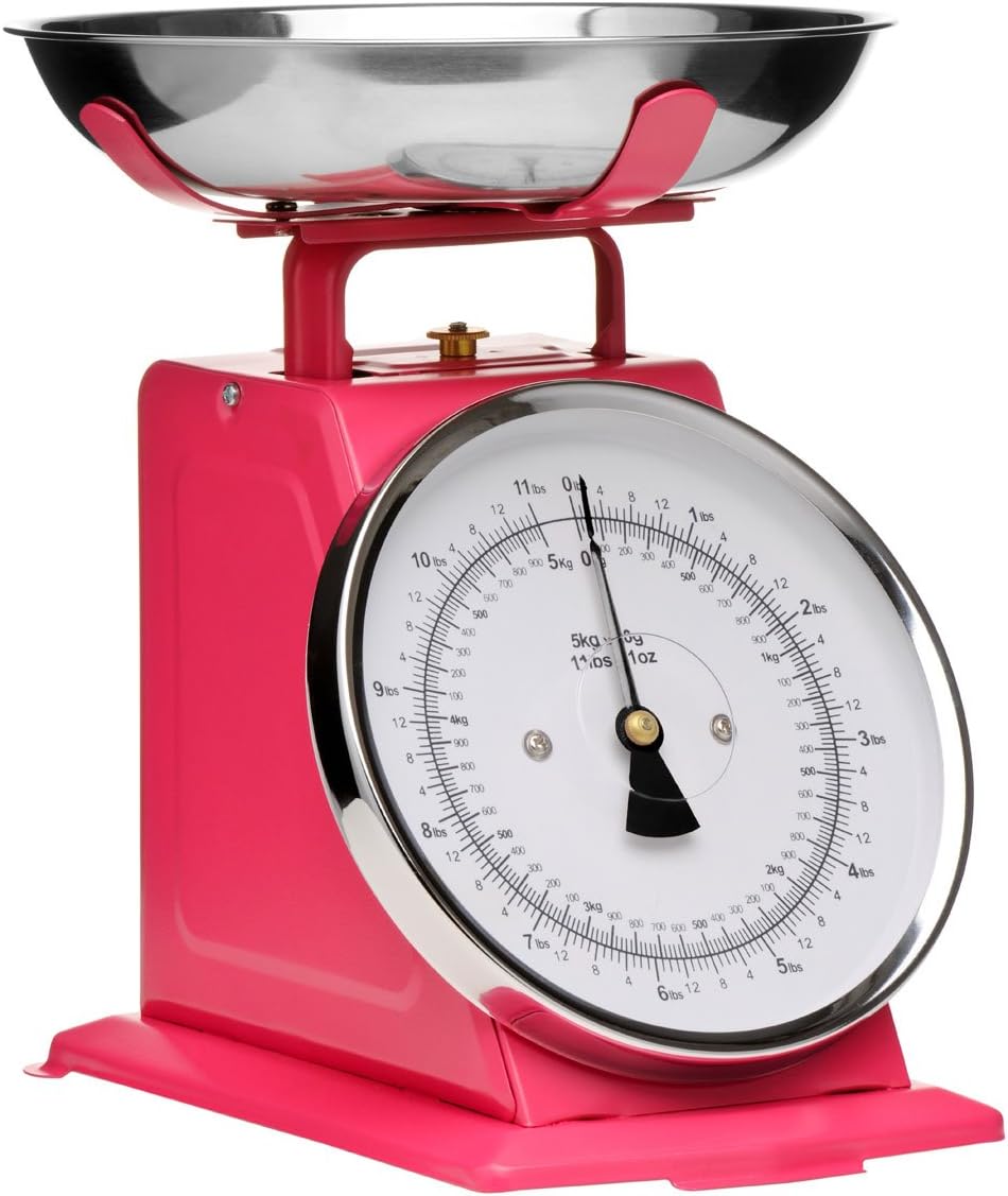 5 kg Retro Style Hot Pink Kitchen Scale Made Of Stainless Steel