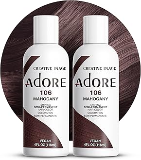 Adore Semi Permanent Hair Color (106 Mahogany) | Vegan & Cruelty-Free Brown Hair Dye | No Ammonia, No Peroxide, No Alcohol | 4 Fl Oz Each (Pack of 2)