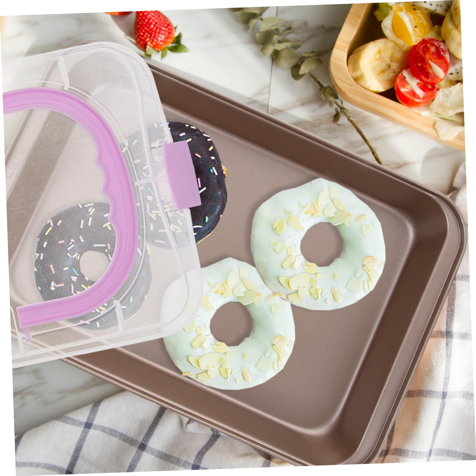 MAGICLULU Moule à Gâteau Rectangulaire avec Couvercle, Surface Antiadhésive, Acier au Carbone, pour Transport de Gâteaux, la Cuisine et Pâtisserie, Moule Cercle Patisserie