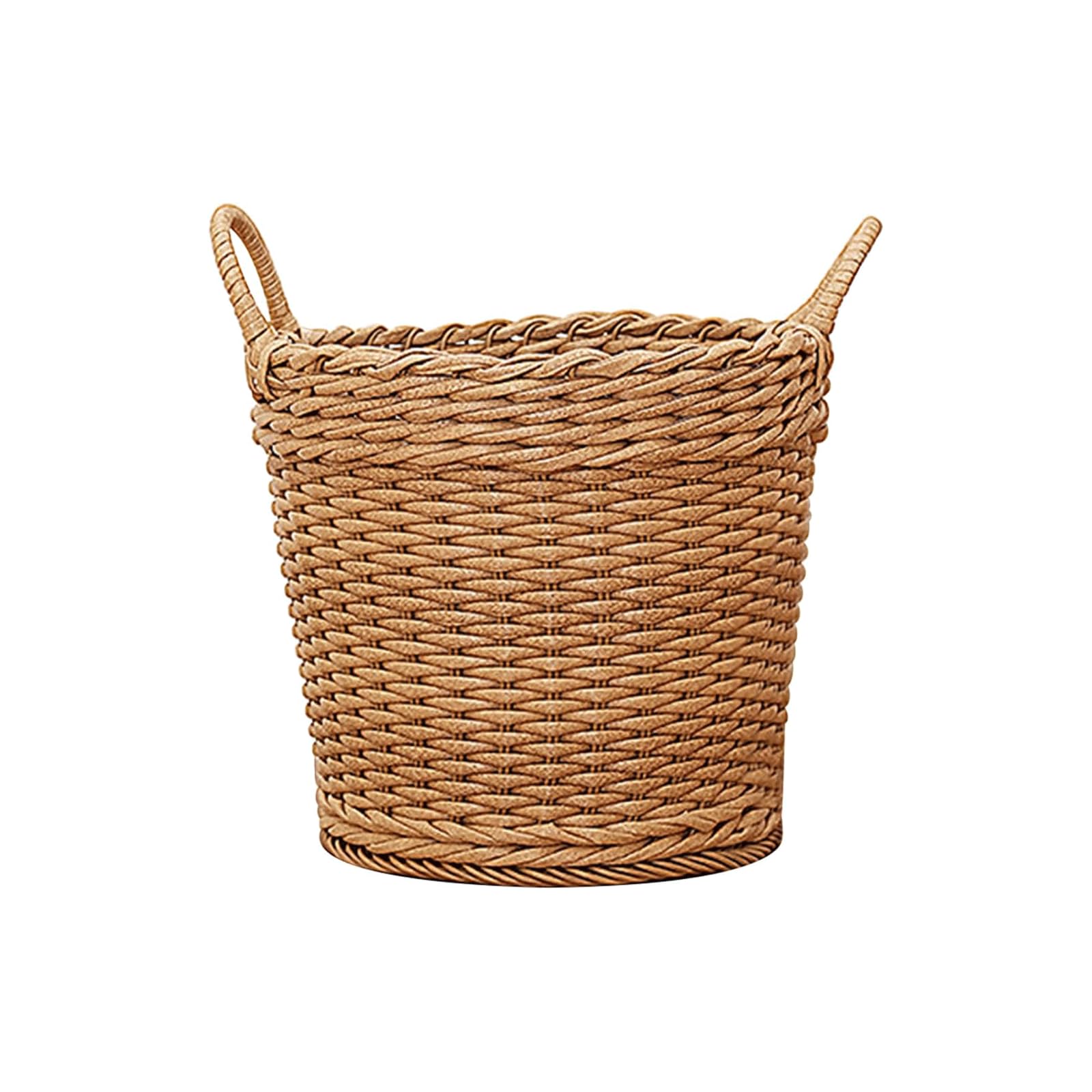 Generisch Wäschekorb aus japanischem Rattan-Imitat, gewebter Aufbewahrungskorb, runder Korbkorb für schmutzige Kleidung für Wohnzimmer, Schlafzimmer, Badezimmer