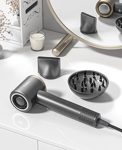 Miniatura 7 de CONFU Ion - Secador de pelo con difusor para cabello rizado, 110000 rpm, secador profesional de alta velocidad, difusor de 1400 W, secado rápido