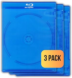 Original Single Blu Ray Cases (3 Pack) – Studio Quality Replacement Blu-ray Boxes | 1 Disc Storage Case | 12MM Standard Size | Eco-Friendly Blue Ray Cases