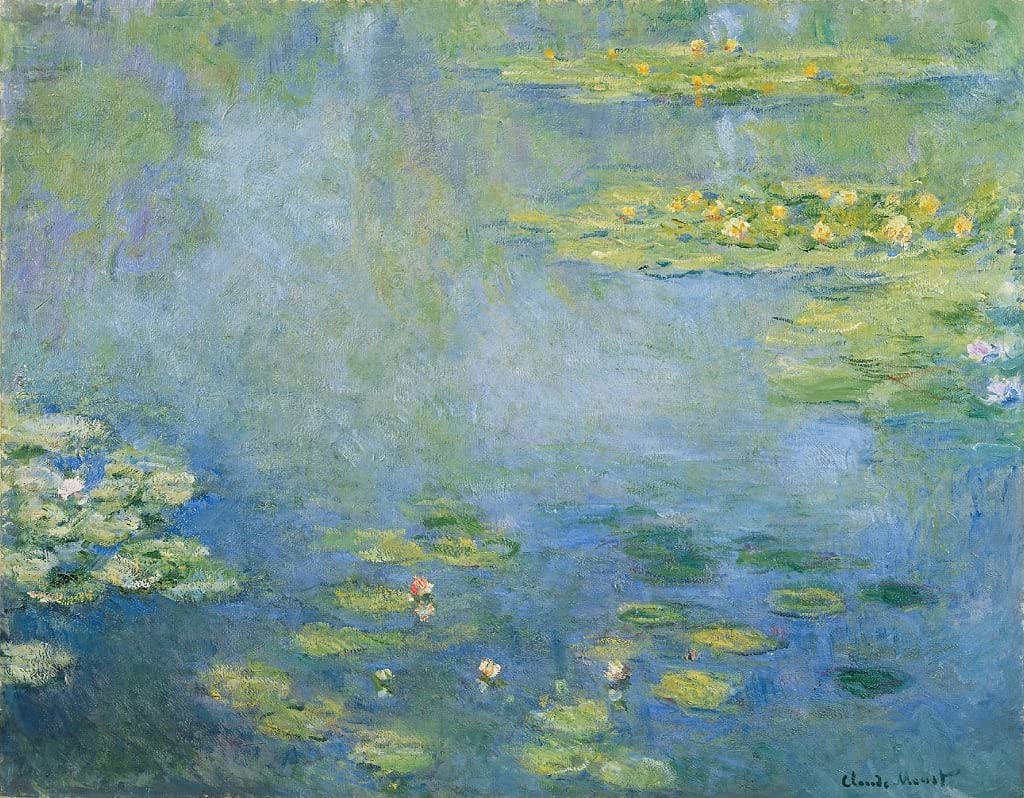 ZHAOSHAN Vintage Pictures Printed Graffiti Print Water Lilies by Claude Monet Portrait Canvas Image for Home Decor 60x90cm