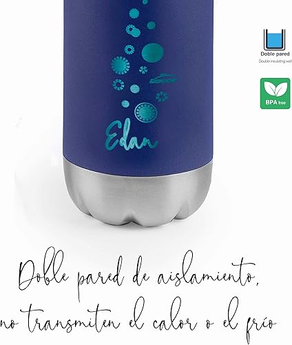 Miniatura 5 de Lacor - 62588 - Botella Edan de Acero Inoxidable, Botella de Agua, Aislamiento de Doble Pared, Tapón de Rosca, BPA , Capacidad 0.5 L, Azul Marino