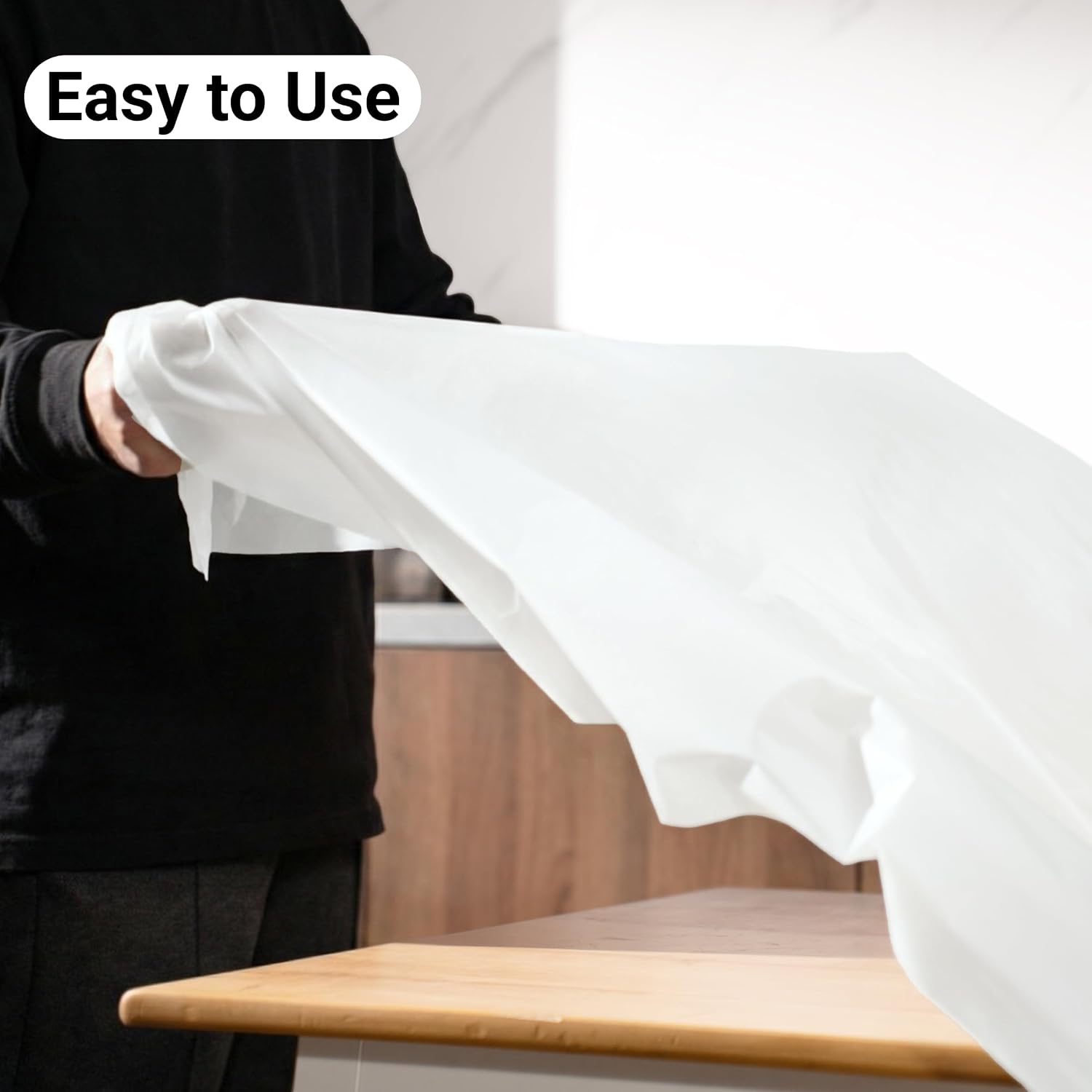 Auros White Premium Plastic Tablecloths 10 Pack, 54 x 108 Inch Rectangle Disposable Table Covers for 8FT Tables, Waterproof Spill-Proof, Easy Cleanup for Birthday, Parties and Weddings