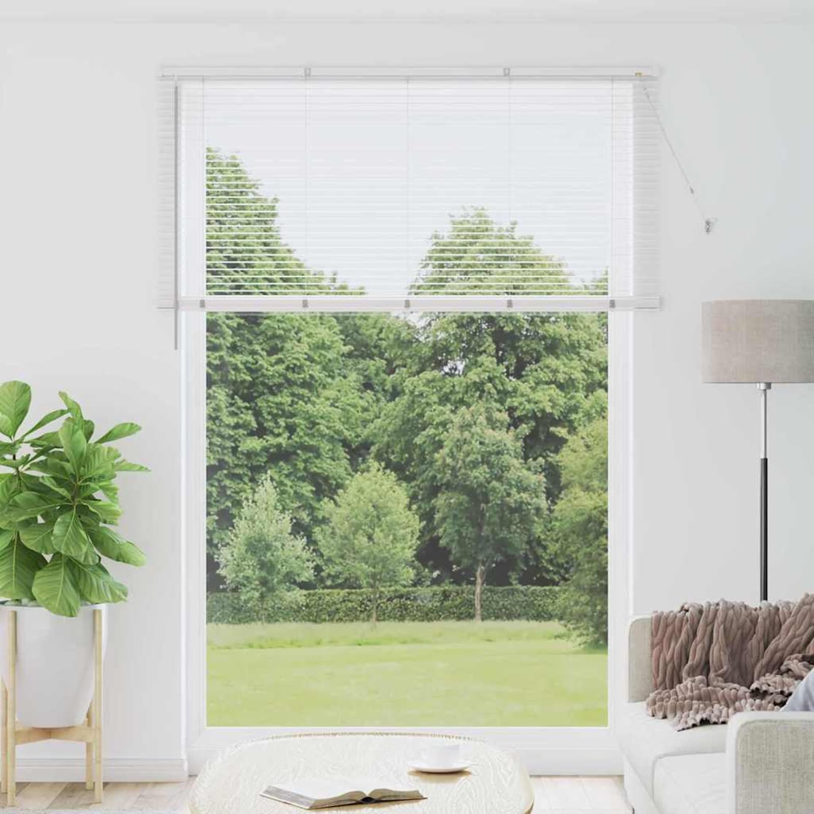 Gecheer Tenda per Finestra con Tende Altro Bianco 160 x 220 cm AlluminioTende Moderne