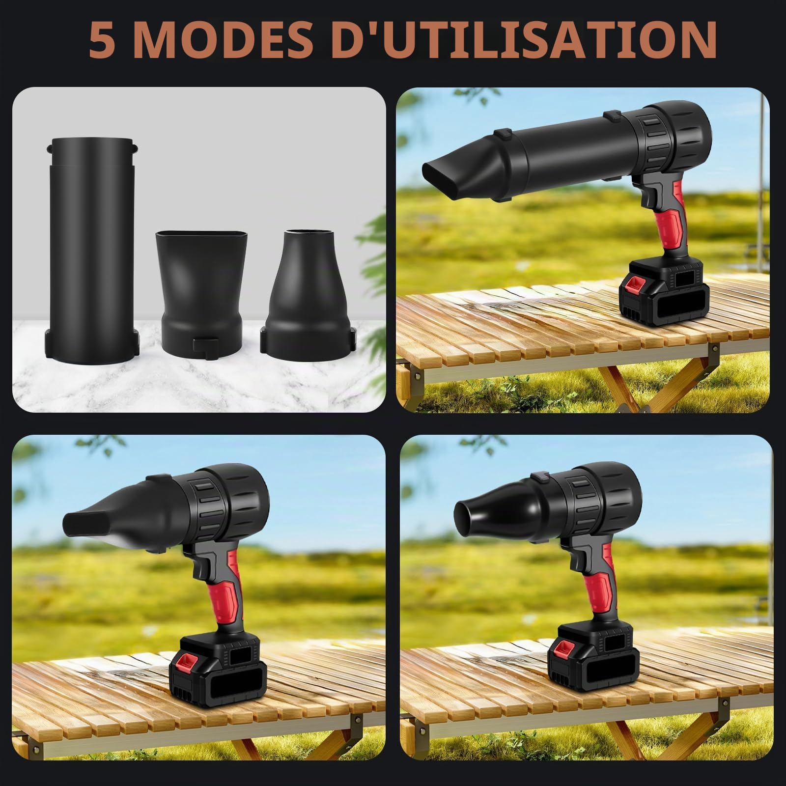 Mini Souffleur Feuille Sans Fil, 35000 Tr/Min Turbo Souffleur Batterie Portable Avec Batteries 1300mah Et Chargeur, électrique Souffleurs De Feuilles Puissant LéGer Pour Voitures, Neige, Poussière