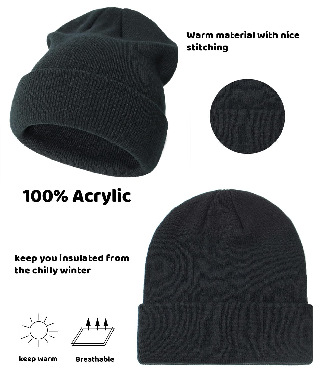 Urban Virgin - Kleinkind Winter Beanie Mütze Kinder Beanies Strickmütze Winter Beanies Weiche Baby Mädchen Mützen 4 Packungen