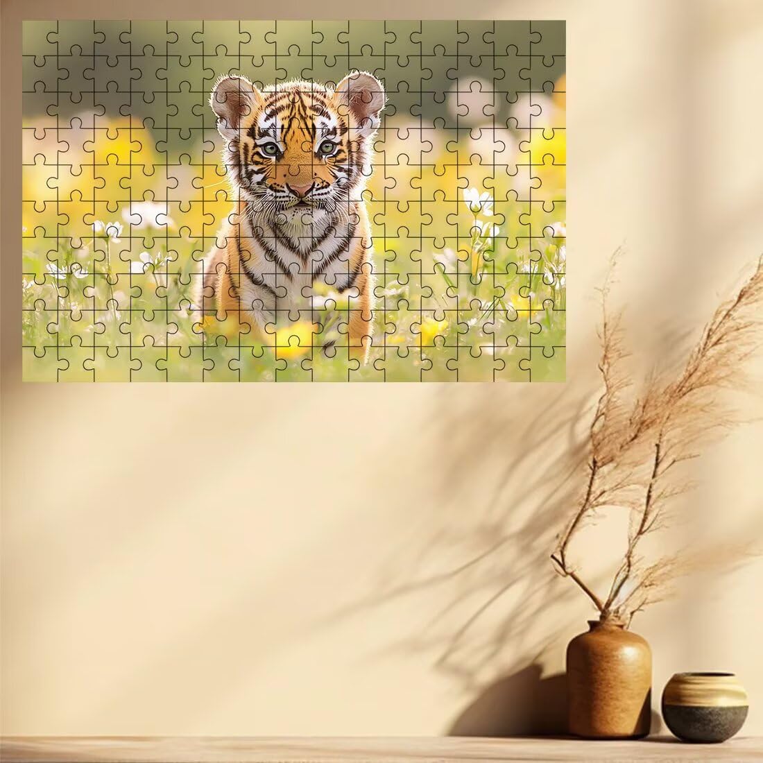 Puzzle 3000 elementów tygrys, puzzle kwiat dla dorosłych, klasyczne puzzle gry edukacyjne do aktywności rodzinnej, najwyższej jakości drewniane puzzle z pudełkiem na prezent dla mężczyzn prezent dla