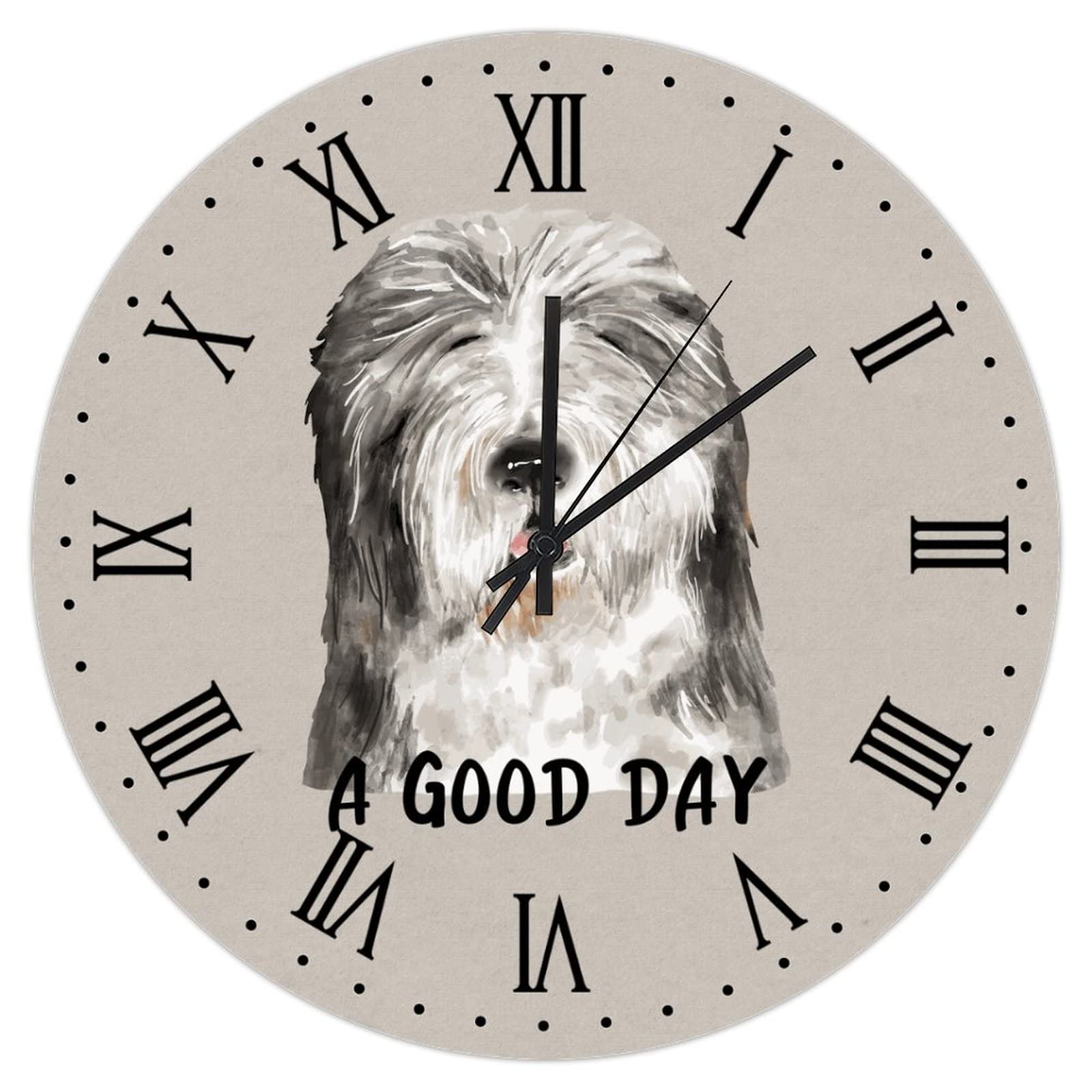 Horloge silencieuse Old English Sheepdog fin du tic-tac pour chambre