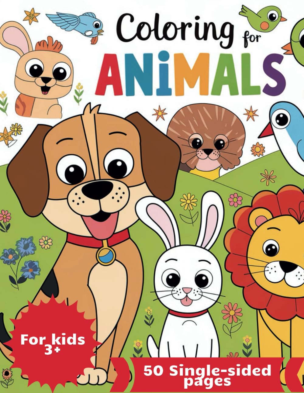 50 Cute Animals Coloring Book