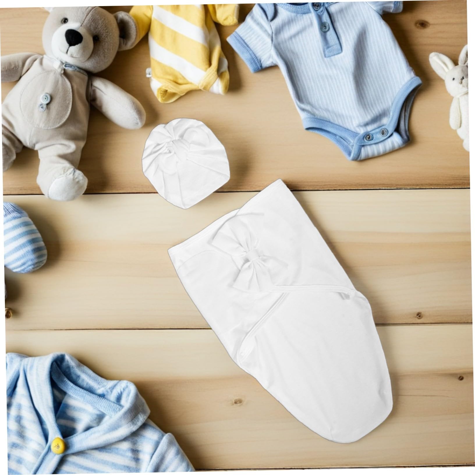 BESTonZON Couverture D’emmaillotage Bébé Fille Nœud, Lot de 3 Set de Sets