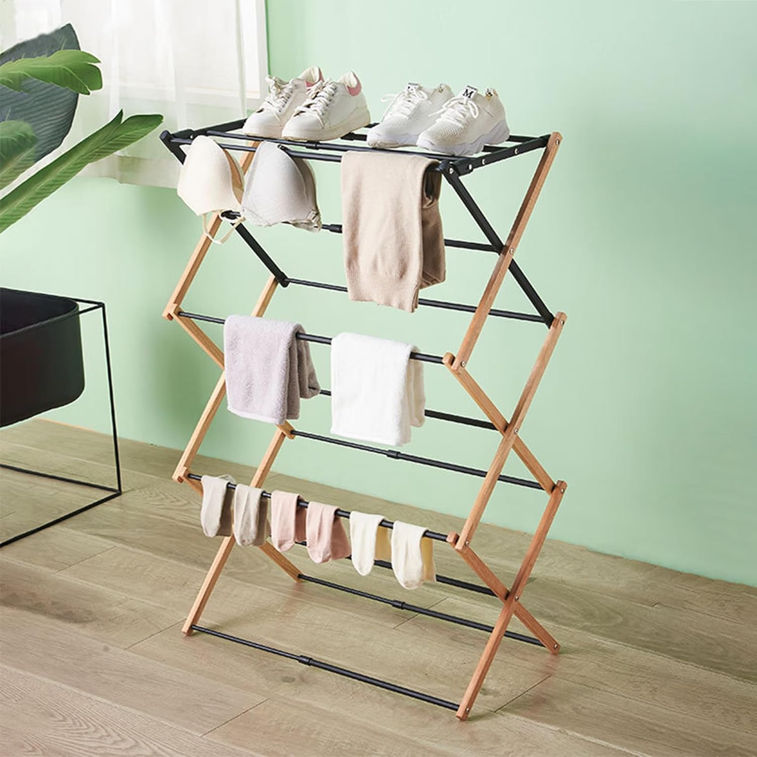 Lukzer Wood Foldable 3 Layer Clothes Drying Rack Portable Expandable Light Weight Laundry Rack For Indoor Outdoor Use (Black/105X67X36Cm) offers donot miss Lukzer Wood Foldable 3 Layer Clothes Drying Rack Portable Expandable Light Weight Laundry Rack For Indoor Outdoor Use (Black/105X67X36Cm) offers donot miss