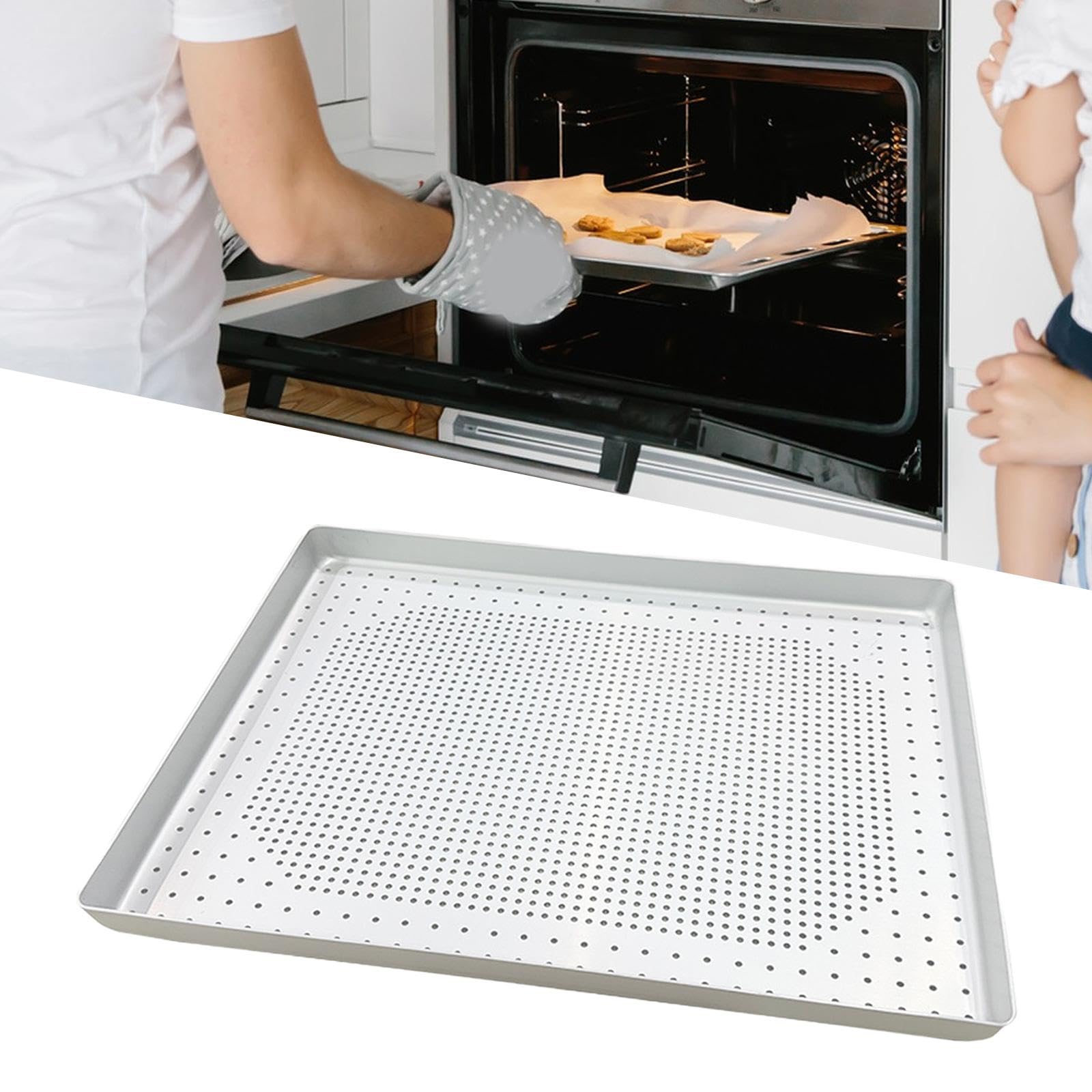 Amagogo Pizza Pan Kuchenform Crisper Blech Cookie Backblech Aluminiumlegierung Schnelle Wärmeleitung für Zuhause Zusammenkünfte Festlichkeiten Partys Und Tägl, Mehrfarbig, 30x37x3cm