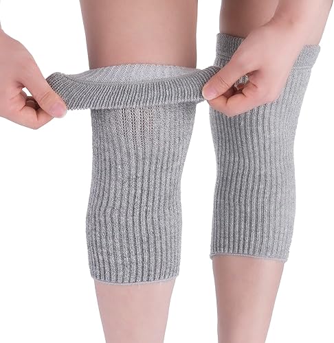Rodilleras elásticas de algodón, para mujeres, hombres, mejora de la circulación y alivio del dolor articular para artritis de rodillas, hilo de