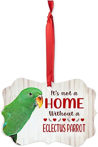 Miniatura 2 de House is Not A Home Without Green Male Eclectus Loro Adornos de Navidad de aluminio 2025 Regalos para dueños de mascotas
