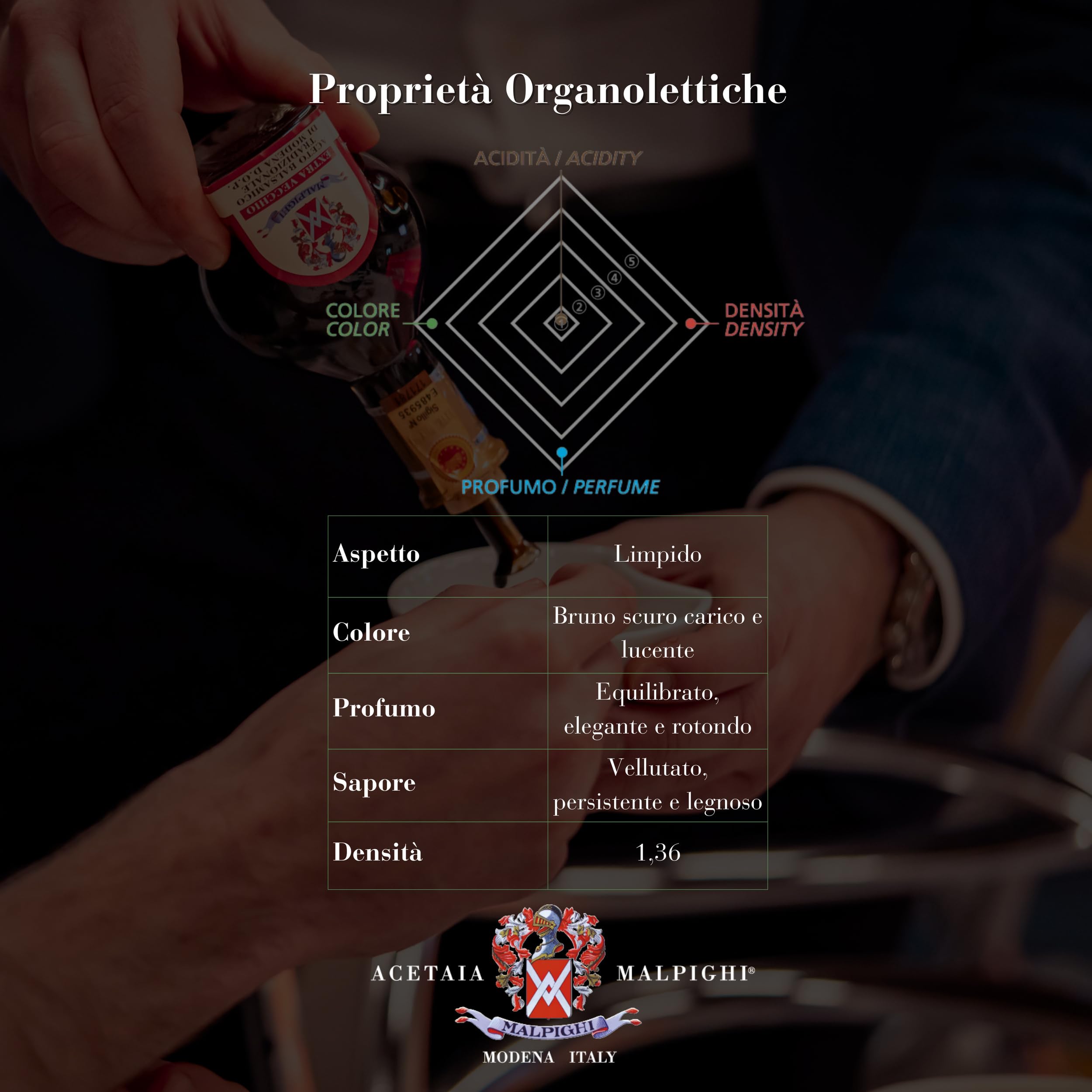 Acetaia Malpighi – Tradycyjny ocet balsamiczny z Modeny DOP Extravecchio Secolare – 100 ml – Tylko gotowany moszcz – Selekcja dla wysokiej gastronomii