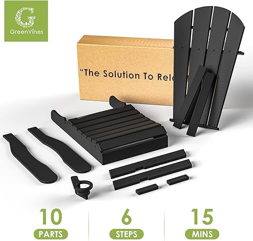 Miniatura 7 de GREENVINES Juego de 4 sillas plegables Adirondack para todo tipo de clima, sillas de plástico para exteriores, para fogata, fogata, jardín, patio