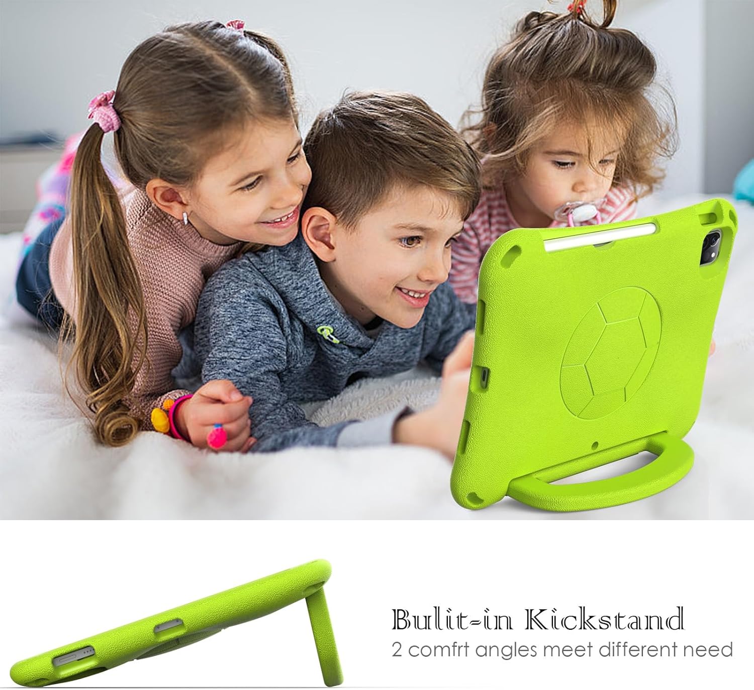 Tablet Travel Case Compatible with Kids Compatible with iPad Air5 (2022)/Air4 10.9 Inch (2020), Lightweight EVA Shockproof Protective Cover with Stand Handle + Shoulder Strap