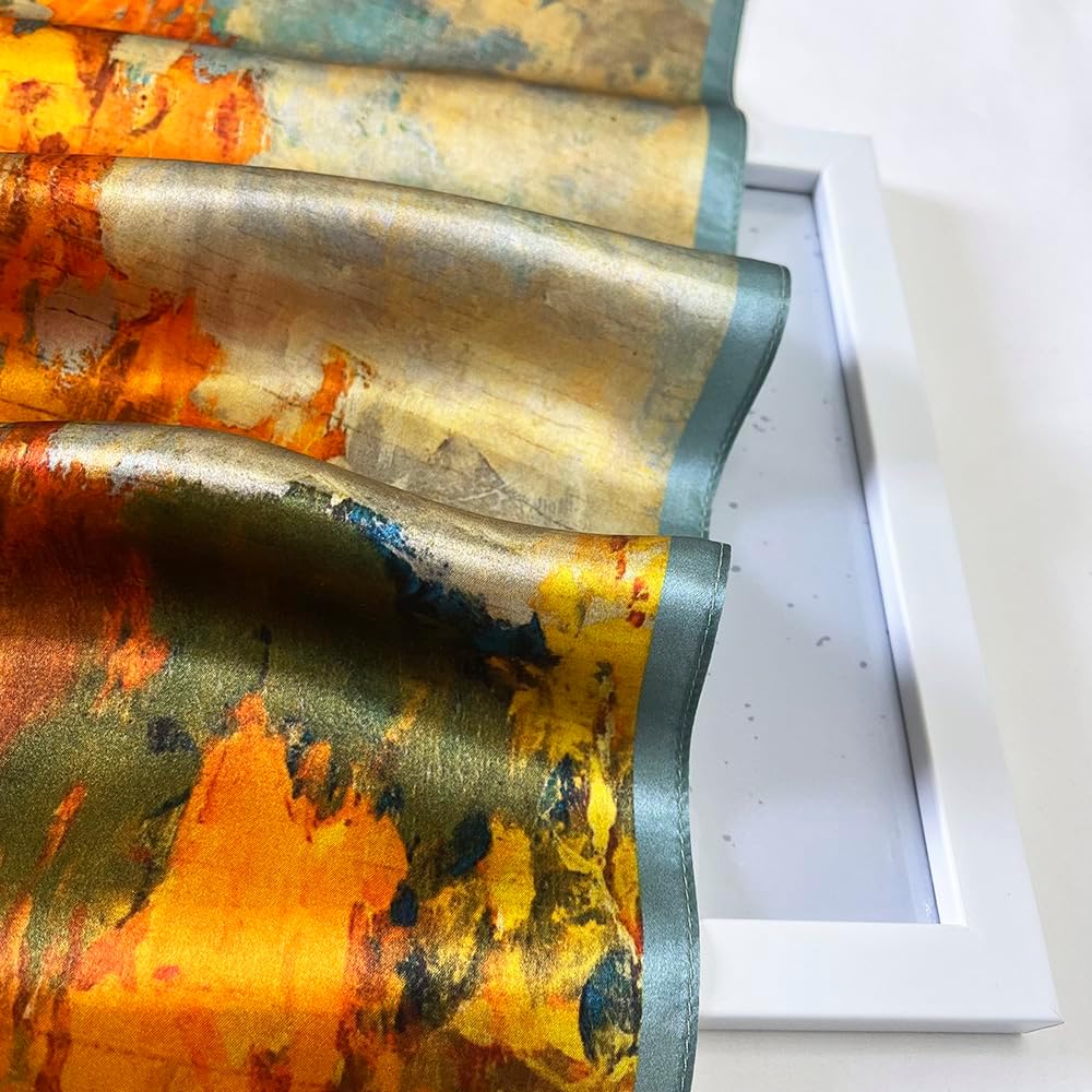 FONYVE 100% Mulberry Silk Scarf for Hair - 27" Square Head Scarf for Women - Lightweight Neck Scarf with Gift Packed - Image 2