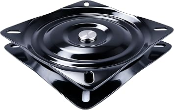 Hoffen Boat Seat Swivel Mount, 6.7" x 6.7" Black 360-Degree Flat Seat Mount Bracket, Bar Stool Swivel Plate Heavy Duty Swivel Chair Plate Seat Swivel Base