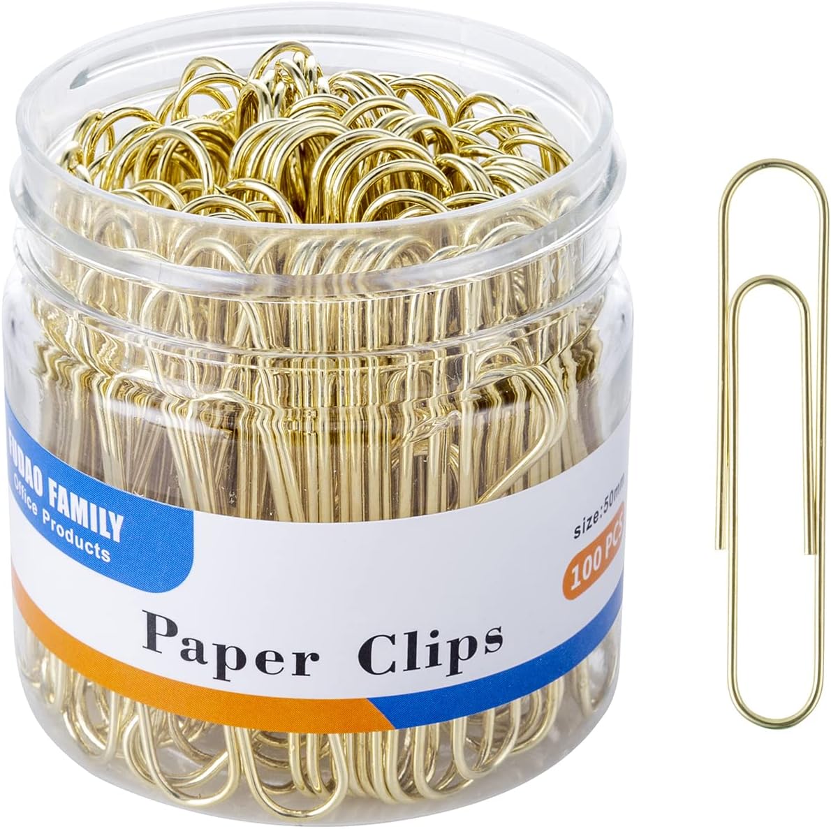 Large Paper Clips, Gold Paper Clips, 2 Inch Paper Clip, 100 pcs Jumbo Paperclips (Jumbo, Gold)