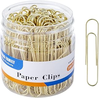 FUDAO FAMILY Large Paper Clips, Gold Paper Clips, 2 Inch Paper Clip, Jumbo Paperclips 100/Pack