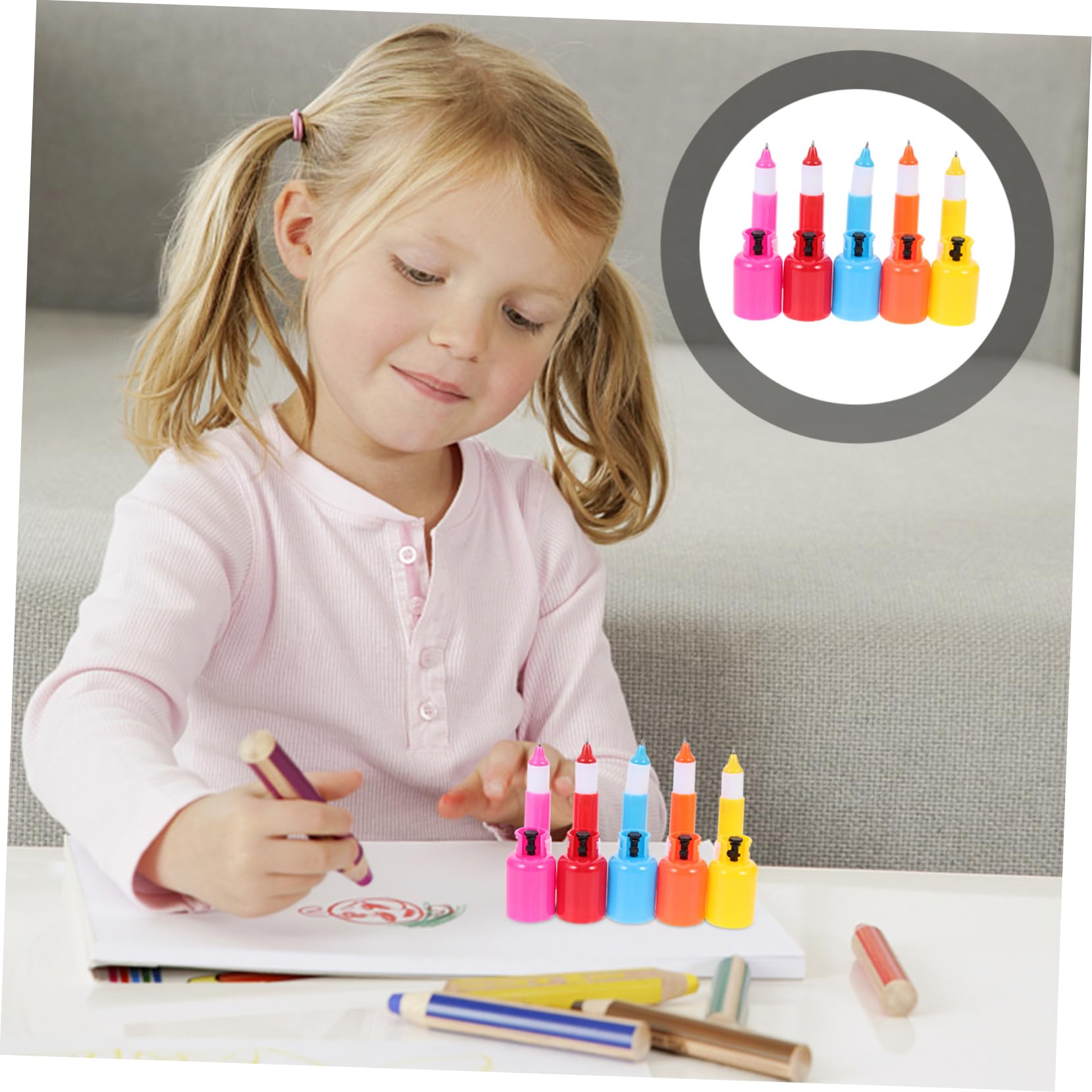 Tofficu 5 Set Penna A Sfera Per Serbatoio Di Gas Punto Agitarsi Gadget Gel Evidenziatori Multi Penne Nere Prodotto Penne Divertenti Penne A Sfera Portatili Plastica 18 Pezzi * 5