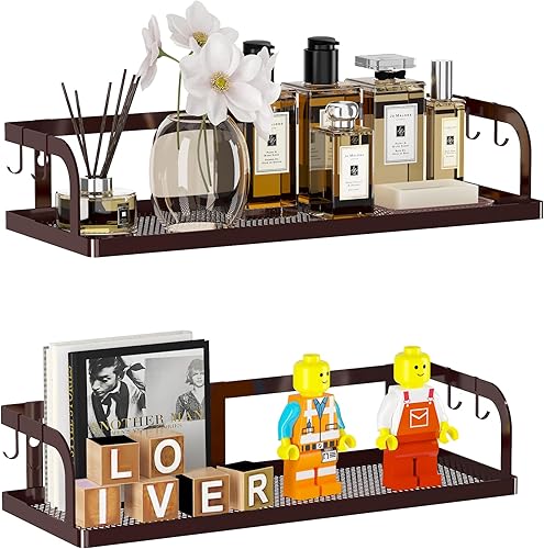 Miniatura 20 de PUSDON Cestas de Almacenamiento Colgantes Organizador de Montaje en Pared, Estante de Contenedor de Alambre Metálico para Cocina Baño Ducha Estante