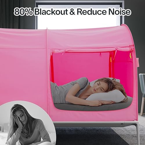 Miniatura 5 de LEEDOR Tienda de campaña de ensueño, toldo para cama, refugio, cabina, privacidad, cálida, transpirable, plegable, individual, matrimonialqueen,